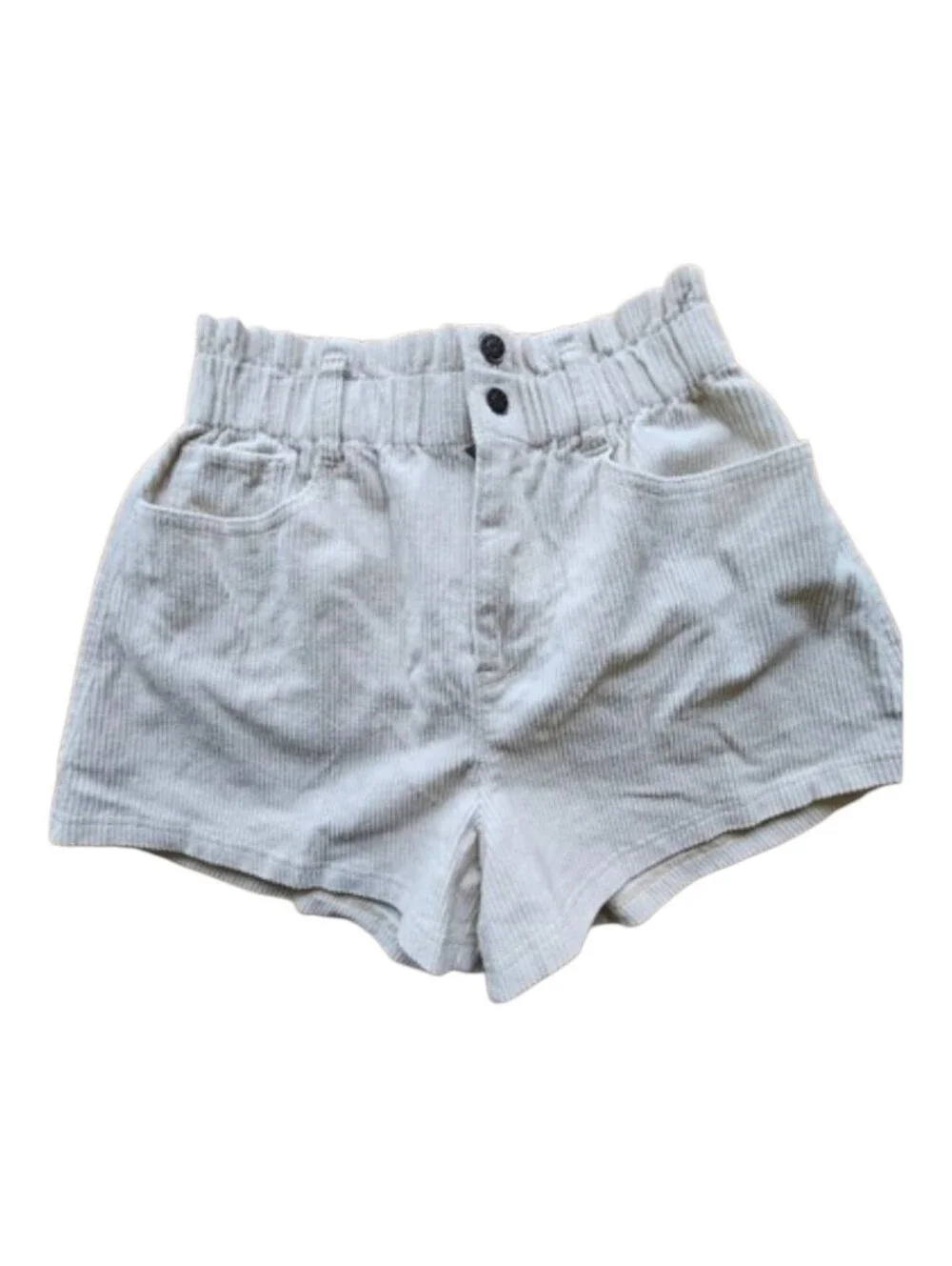 Hollister Ultra High Rise Cream Corduroy Shorts‎ Women's Size S